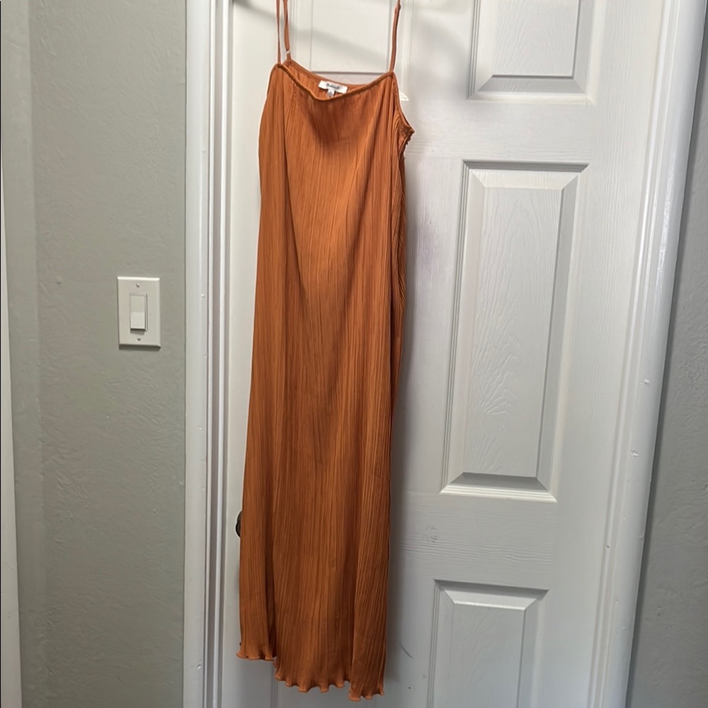 Madewell Orange Sleeveless Spaghetti Strap Maxi Dress
